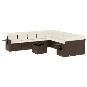 Outdoor furniture set VidaXL 3253060, 11-piece patio seating and dining ensemble