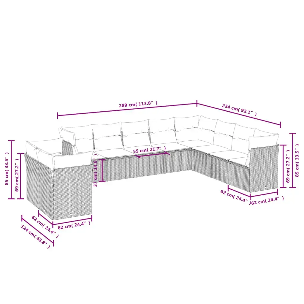 VidaXL 3217873 — 11 предметов уличной мебели Photo 6