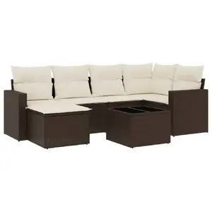 Скамейка уличная VidaXL 3251610 — кремовый ротанг с закалённым стеклом, 550×550×370 мм, макс. нагрузка 110 кг