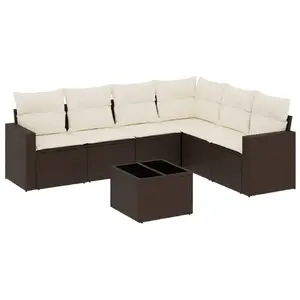 Уличная скамья VidaXL 3251360 из ротанга с закалённым стеклом, 550×550×370 мм, нагрузка до 110 кг, кремовый