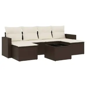Скамья уличная VidaXL 3251670 — ротанг с закалённым стеклом, 55×55×37 см, нагрузка до 110 кг
