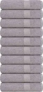 Bath Towels VidaXL set of 10, 100x150 cm, 360 GSM, 100% Cotton, Gray