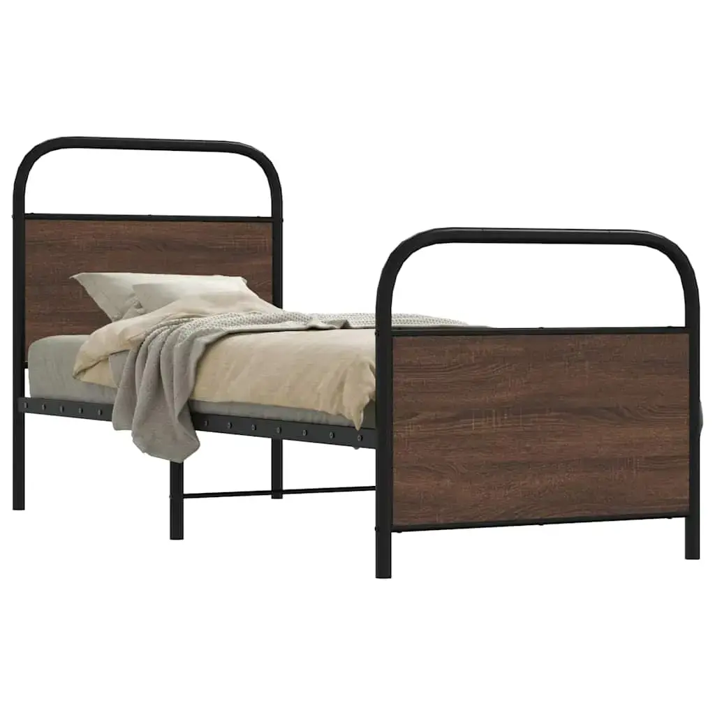 Bed frame VidaXL 3318661 — oak, 146×196×100 cm Photo 2
