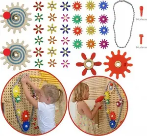 Wall-mounted Gear and Chain Mechanism Kit Masterkidz ME24343 — 79 Pieces, Buildable Mechanical Toy