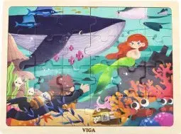 Пазл на подкладке Viga 44645, 24 элемента, морская тема