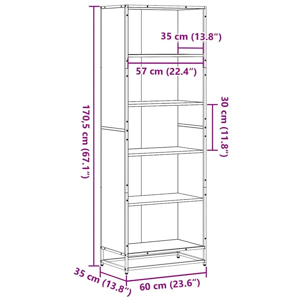 Книжный шкаф VidaXL 3300850 — 5 полок, металл Photo 9