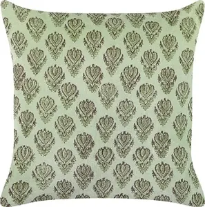 Decorative cushion Beliani RUNGIA 45 x 45 cm, green, plant motif