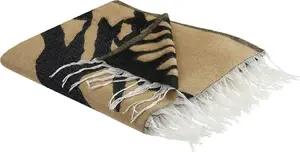 Blanket Beliani KUDIYA 130 x 170 cm beige-black