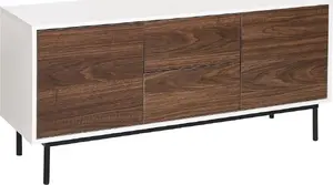 Chest of drawers Beliani Okland two-door dark wood with white accents