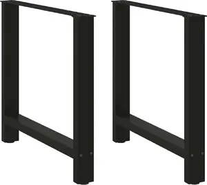 Table legs VidaXL set of 2 black steel adjustable height 70x(72–73) cm