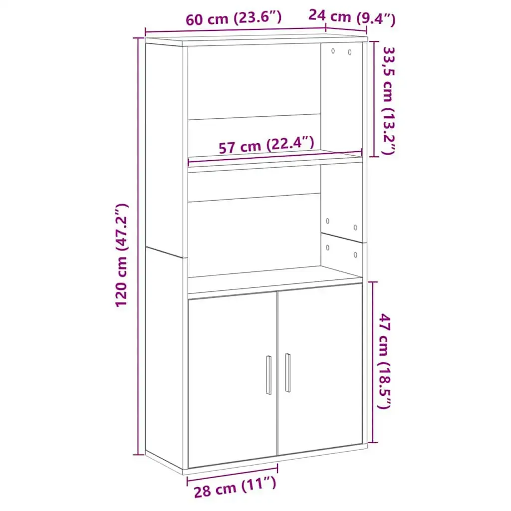 Bookcase VidaXL 860418 — white wood 600×240×1200 mm Photo 10
