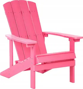 Outdoor Chair Beliani ADIRONDACK Pink MDF – wooden-style garden armchair