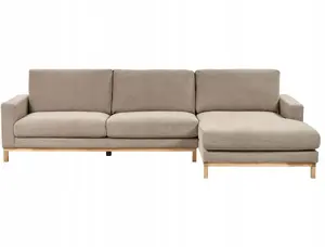 Corner sofa for 4 people Beliani SIGGARD beige‑gray left‑hand configuration