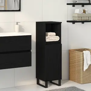 Vannas istabas skapis VidaXL modelis 862886, melnā ozola apdare, vidējs izmērs