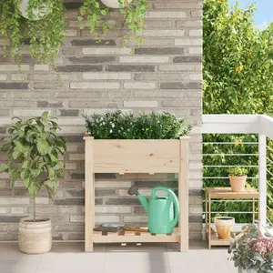 Puķu pods un statīvs VidaXL modelis 42006566 — koksne, paredzēta dēļu klājumam