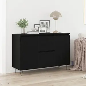 Chest of Drawers VidaXL model 862934 in Black Oak finish with metal details