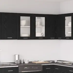 Virtuves skapis VidaXL modelis 863147, melnā ozola apdare, 80 x 31 x 60 cm
