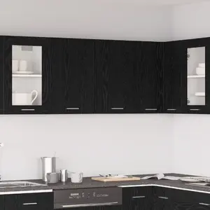 Virtuves skapis VidaXL modelis 863144, melnā ozola apdare, 80 x 31 x 60 cm