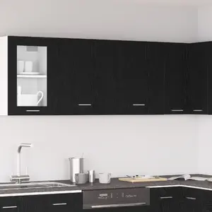 Virtuves skapīšu komplekts VidaXL 863145, 2 gab., melnās ozola apdare