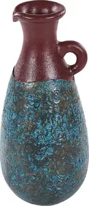 Decorative terracotta vase Beliani VELIA 40 cm blue-brown