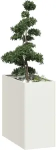Flower pot VidaXL metal planter 40x80x80 cm white steel