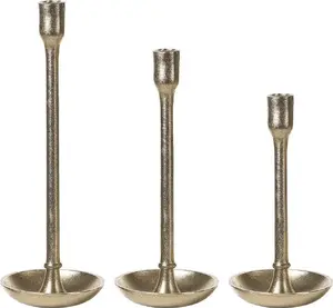 Candlestick set Beliani LIWUNG — 3-piece gold decorative candle holders