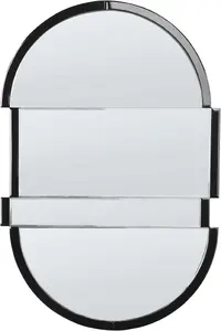 Wall Mirror Beliani MICHERY — round mirror 60 x 90 cm, black frame