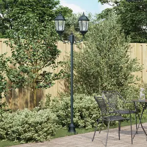 Outdoor 2-Lamp Garden Lamp VidaXL model 42000342, green, 220 cm, aluminium, E27 sockets