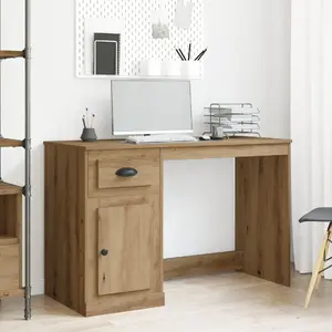 Письменный стол VidaXL Dąb Artisan 115 x 50 см — деревянная рабочая поверхность, компактный прямоугольный