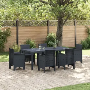 Dārza galds VidaXL 200×100×73 cm antracīta ar polirattana virsmu un rāmi