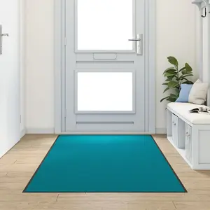 Doormat VidaXL model 4100750 polyamide 300 x 120 x 0.9 cm turquoise/black
