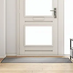 Durvju paklājs VidaXL 180 x 60 x 0.9 cm polipropilēns pelēks/melns