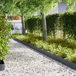 Garden Edging Set VidaXL 50 pcs Anthracite Plastic