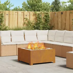 Уличный камин VidaXL 80 x 80 x 40 см, состаренная сталь, коричневый