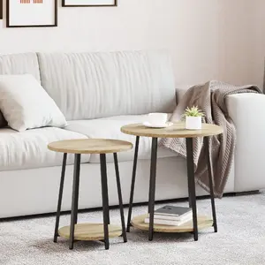 Журнальный стол VidaXL с покрытием Sonoma Oak, столешница MDF и металлический каркас, средний