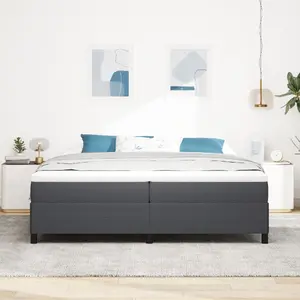 Каркас кровати VidaXL 200 x 200 x 35 см Темно-серый Массив дерева