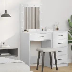 Зеркальная туалетная тумба VidaXL 50 x 41 x 135 см белый древесно-стружечный материал