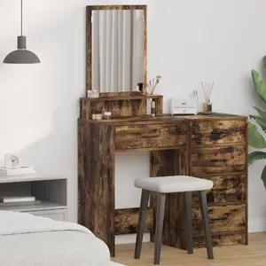 Spoguļa paneļa galds VidaXL 50 x 41 x 140 cm ozolkoka efekts