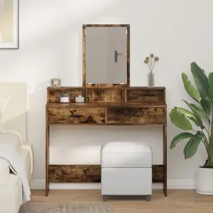 Toalešu galdiņš VidaXL Wędzone dębowe Lite koks 100 x 41 x 140 cm