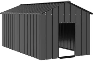 Будка для собаки VidaXL с крышей 114×202×101 см, оцинкованная сталь