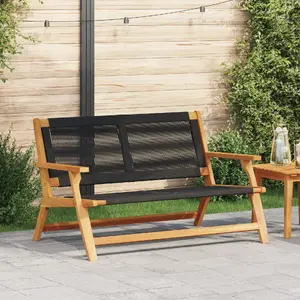 Садовая скамья VidaXL 76×122×73 см чёрная массив акации