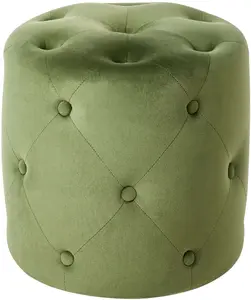 Pouf Beliani COROLLA in olive velour upholstery