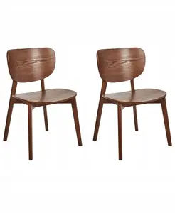Dining chair set Beliani OVERLY, dark brown wood, 2 pieces