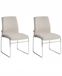 Dining chair set Beliani LECCO — 2 beige chairs