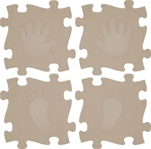 Ortopēdiska sensorā paklāja Woopie Puzzle Rokas un Kājas 16 gab., bēša