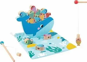Деревянная многофункциональная игрушка Кит и Рыбки 4-в-1 Tooky Toy TH698