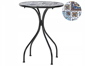Āra metāla galdiņš Beliani CIVITA, apaļš Ø 60 cm, melns