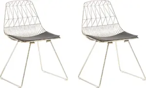 Dining chairs set Beliani HARLAN, 2-piece, gold finish