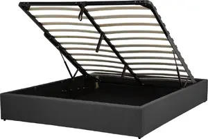 Тканевый кровать с ящиком 160 x 200 см Shumee DINAN, серый