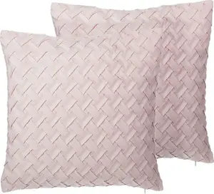 Decorative Cushion Beliani TITHONIA 45 x 45 cm braided pink